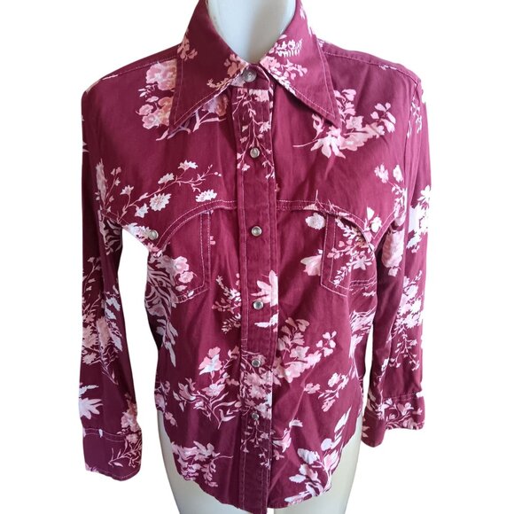Vintage Lee Womens Western Shirt 1970's Boho Hippy Floral Cowgirl Snapper USA - Picture 2 of 6